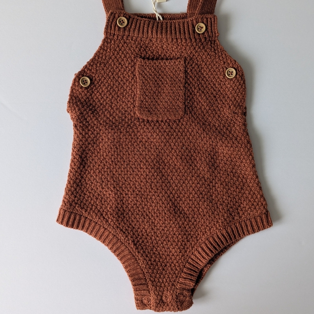 Rust Knit Baby Romper - Picture 2 of 5